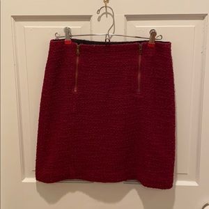 LOFT dark red mini skirt